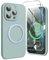 SURPHY für iPhone 15 pro Hülle Silikon (6,1) kompatibel mit MagSafe mit Displayschutzfolie & Vollständiger Kameraschutz, Handyhülle iPhone 15 pro Case mit Magnete, Agavengrün