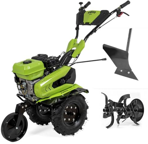 VITO - Motoculteur Thermique à Essence 212 cm3 7CV Moteur 4T Transmission Courroie Largeur 70-85cm Buteur + Fraises