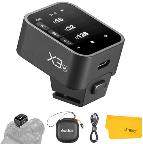 Godox X3N X3-N Déclencheur de Flash pour Nikon, 2.4G TTL Nikon Flash Trigger, Batterie Lithium Intégrée, Conception d'écran Tactile, Support TTL Auto/Manuel/Multi Flash, écran OLED Haute Définition