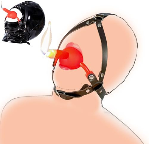 Fetish Sex Spiele Knebel Silikon Bondage Kopf BDSM Mundknebel maske Sex Fesseln SM für Frauen Mouth Ball Gag Extrem SM Bondage Atmungs Mund Kopf Geschirr mit groß Fetisch Gag Ball Bondage Sex Toy