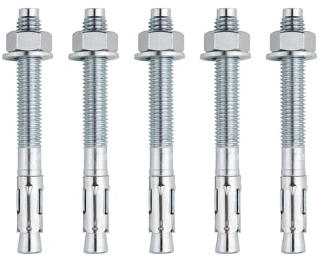 BATIFIX Schwerlastanker Schwerlastdübel Bolzenanker Keilanker Anker Ankerbolzen Ankerschraube Blitzdübel verzinkt inklusive Mutter und Unterlegscheibe (10, M8 x 115)