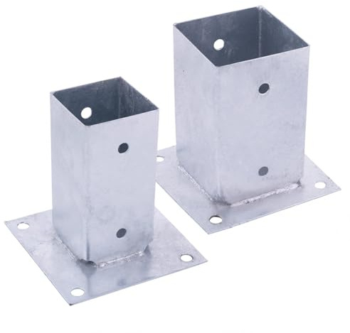 BOOMET Manicotto a vite per pali quadrati · 5 pezzi 91 x 91 mm · 7 x 7 cm / 9 x 9 cm · zincato a caldo · stabile ancoraggio a terra · manicotto resistente alla corrosione · fissaggio per pali di