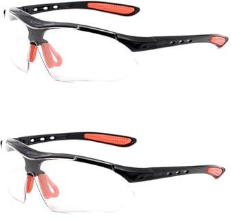 Dinghaole 2 Pièces Lunettes de Sécurité, Lunettes de Sécurité Transparentes, Lunettes de Protection Légères, Surlunettes de Protection, Chasse Sport Tir Pêche Travail Sécurité