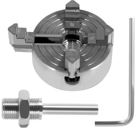 Mandrino autocentrante per tornio a 4 ganasce con asta di collegamento chiave, mandrino elettrico per trapano
