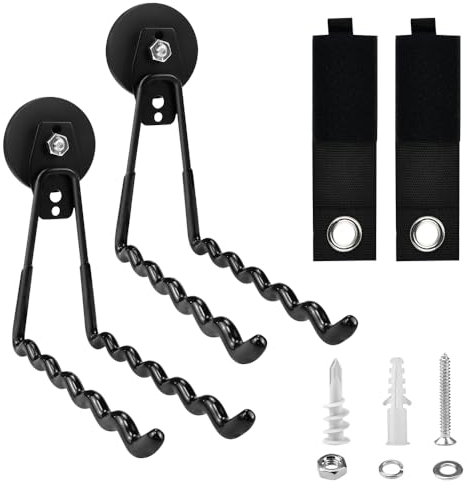 HEKOBAG Lot de 2 Crochet Magnétique Garage, Crochet de Rangement Garage,Crochet Mural Garage à Visser et Magnétiques, Crochets Muraux Robuste Jusqu’à 15 kg pour Outils de Jardin, Cordes, Échelles