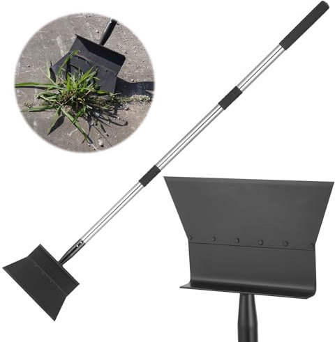 Zocipro Pala de Jardín Multifuncional, Pala de Limpieza de Jardín con Mango Largo Ajustable de 136cm, Pala de Acero Resistente para Jardinería, para Quitar Las Malas Hierbas, Nieve