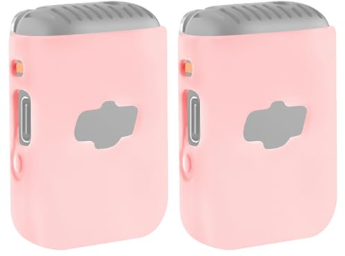 Geekria for Creators Silicone Covers for DJI Mic 2 Transmitter, 2 Pack | Pink, Soft Easy-Grip Skin, Shock/Drop/Scratch Protection, Full Port Access, Visible Indicators, Easy To Clean, Elastic