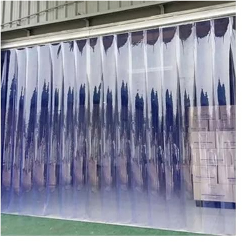 Cortina de Tiras de plástico Transparente para Puerta, Grosor de 1,2 mm, Resistente, de Vinilo PVC, para Dormitorio, Sala de Estar, balcón y Patio. Personalizable (tamaño: 165 x 220 cm)