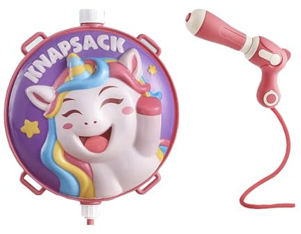 HanQZen Pistolet à eau pour enfants à grand volume avec sac à dos - Portée extra forte, fonction pompe et parfait pour les batailles d'eau