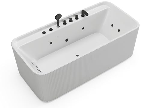 Vente-unique - Bañera de hidromasaje 1 plaza Sizora - acrílico - blanco