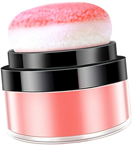 iplusmile Rubor Cojín Brillante Para Rostro, 1 Unidad, Tono Coral, Polvo Suelto Ligero y Transpirable, Maquillaje Facial Para Mujeres, Acabado Sedoso y Natural