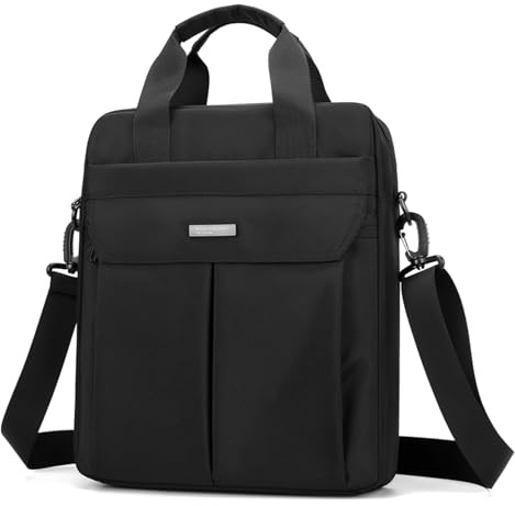 Axelväska Handväska för män Vattentät nylon Lättviktig Kompakt, 14 tum Messenger Laptopväska för affärsresor Kontor Högskola Svart