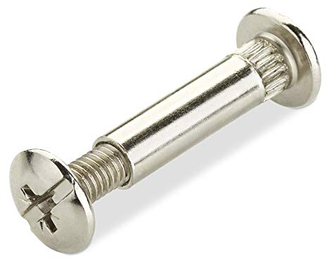 20 Stück SOTECH Hülsenschrauben CONNECT Ø 8 mm mit M6 Gewinde Verbindungsschraube mit Hülse Stahl vernickelt für Holzstärke 31-40 mm Schrankverbinder Kreuzschlitz PZ2 und Flachklinge Möbelverbinder