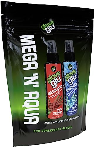 gloveglu Megagrip Aquagrip Aquagrip Herren Bundle Megagrip 120 ml Flasche verbessert Torwarthandschuhe Grip Schwarz Einheitsgr üe Einzeln