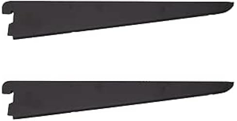 EAI Twin Slot Wall Mounted Shelving Bracket - Pack of 2, Black, 270mm | Strong, Heavy Duty Steel Shelf Bracket | for Shed, Garage, Indoor Storage | Easy to Install Rack