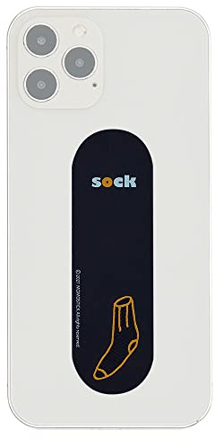 Momostick Flatstick, Cell Phone Finger Grip Strap Holder for Hand, Cell Phone Stand, New Slim Finger Loop Selfie Grip Compatible with Most Smartphones -Sock