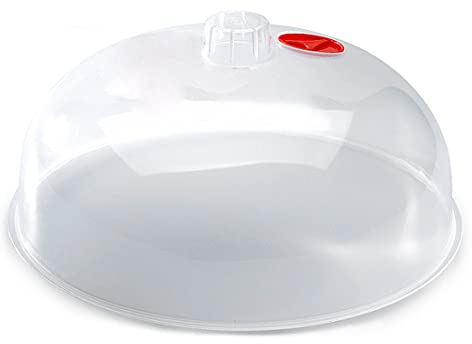 meberg PF11257 Tapa para microondas con forma de campana, 25 cm, sin BPA, plástico, cubierta para microondas, transparente, cubierta para microondas (campana)