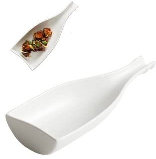 Vassoio da Portata in Ceramica a Forma di Bottiglia 25 cm – Elegante Piatto per Antipasti, Sushi, Dessert e Aperitivi, Ideale per Casa, Ristoranti e Feste