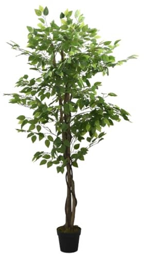 vidaXL Konstväxt fikusträd 378 blad 80 cm grön, konstgjorda blommor, blommig inredning, falsk växt, konstgjorda träd, konstgjorda träd, falskt träd