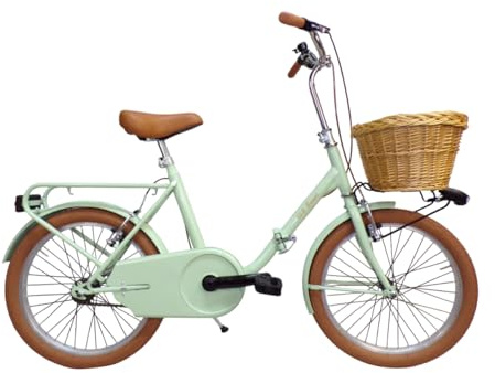 Cicli Tessari - bicicletta pieghevole bici da passeggio graziella car-bike con cesto anteriore (verde)