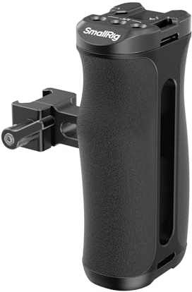 SMALLRIG Mini poignée latérale NATO pour Cage de caméra, poignée latérale Ergonomique Universelle, 43mm Ajustable vers Le Haut/Bas, Trou fileté 1/4-20 intégré, Trou pour Courroie, Cold Shoe - 4840
