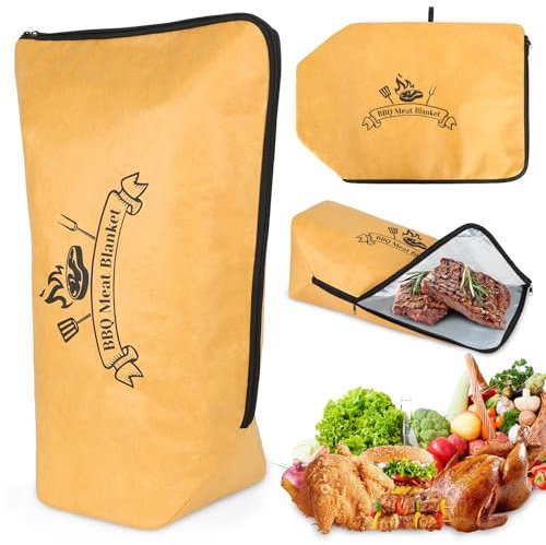 BBQ Blanket for Resting Meat, Smoker Meat Resting Blanket, Reusable Smoker Grilling Meat Insulated Resting Bag with Wide Mouth for Large Brisket Beef Pork Shoulders Turkeys