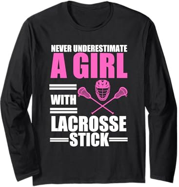 Coole Lacrosse-Kunst für Ehefrau, Mädchen, Frauen, Lax-Helm, Sportliebhaber Langarmshirt