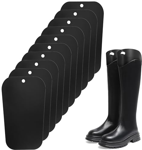 Insertos de forma de botas reutilizables de 18 pulgadas para botas de soporte alto para zapatos, árboles, botas, soporte de plástico para zapatos para evitar doblarse y arrugarse, 10 piezas, Black, 18