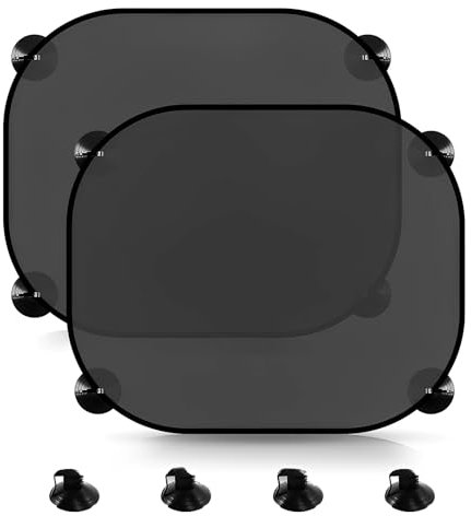 WTZWYFWJ Copertura per auto per bambini, 2 pezzi, Copertura per auto, 44 x 35 cm, con 4 ventose, Copertura per auto, Motivo a scacchi, Copertura universale e protezione UV, Adatto per auto con finestr