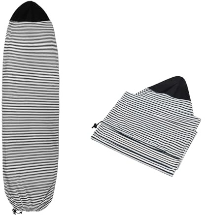 Xinpinzhou Surfboard Sock Cover for Longboard Paddleboard Surf Board Sup Paddle Board, 5.9 FT Foot 5.9ft Surfboard Bag Sleeve with Drawstring Closure 180x50 cm Black