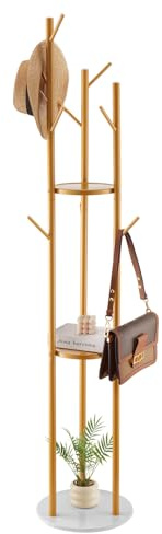 VEVOR Coat Rack, Freestanding Coat Rack Stand with Quartz Stone Base & 9 Hooks, Free Standing Hall Coat Tree for Entryway, Bedroom, Office, Living Room, Modern Clothes Hanger for Coat, Hat, Scarf, Bag