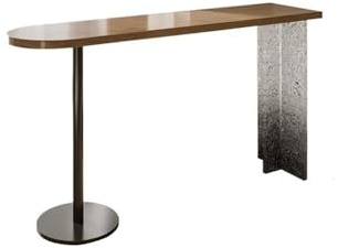 Bartabeller Barbord i furu vardagsrummet, långt halvcirkelformat soffbord for trånga utrymmen Bar Bordets Högbord(160 * 40 * 105cm)