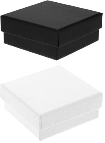 Lurrose Boîtes À Bijoux 2 Pièces Avec Tampon Éponge Coffrets De Rangement Portables 2.76X2.76X1.18 Pouces Pour Colliers Bracelets Bagues Boucles D'Oreilles Cadeau Anniversaire Mariage