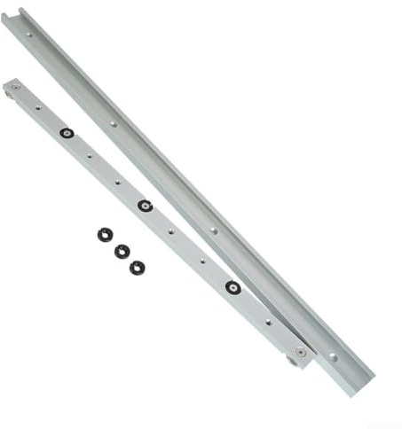 Barra di scorrimento per la lavorazione del legno, tipo 30, 600 mm, con combinazione di limite, binario professionale per sega da tavolo per carpenteria (binario a T da 600 mm + barra per mitra da 450