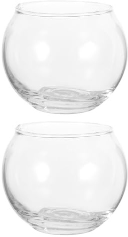 Levemolo Lot de 2 Bougeoirs Ronds en Verre Transparent Conteneurs pour Bougie Chauffe-Plat Supports Décoratifs pour Bureau et Maison Accessoires Créatifs pour Bougies 6 CM de Diamètre