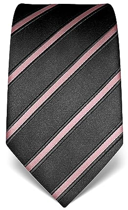 Vincenzo Boretti Herren Krawatte reine Seide gestreift edel Männer-Design zum Hemd mit Anzug für Business Hochzeit 8 cm schmal/breit rosa