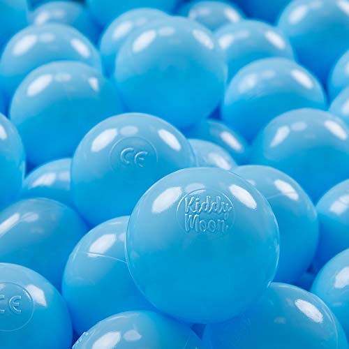 KiddyMoon 50 Ø 7 cm barnbollar lekbollar för bollbad baby enfärgad plastbollar tillverkad i EU, babyblå