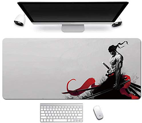 One Piece Anime Alfombrillas de Ratón - Gaming Mousepad 900x400mm, 3mm Base de Goma Antideslizante, Superfície con Textura Especial, Compatible con ratón láser y óptico, para PC y Laptop, A