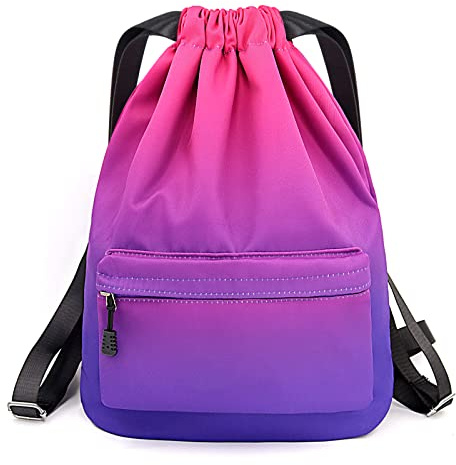WenYa Swimming Bags for Girls, Swimming Backpack Bags with Wide Straps, Swimming Drawstring Waterproof Bags for Kids Sports Gym Yoga