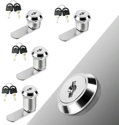 Cerradura de leva tubular roscada, cerradura de seguridad para muebles y buzones, cerradura de leva de repuesto, material de aleación de zinc (25 mm)