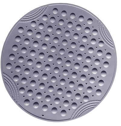 VSUSN Duschmatte rutschfest, 55 cm Runde Antirutschmatte Dusche mit SaugnäPfen Maschinenwaschbar Duscheinlage rutschfest,Grau