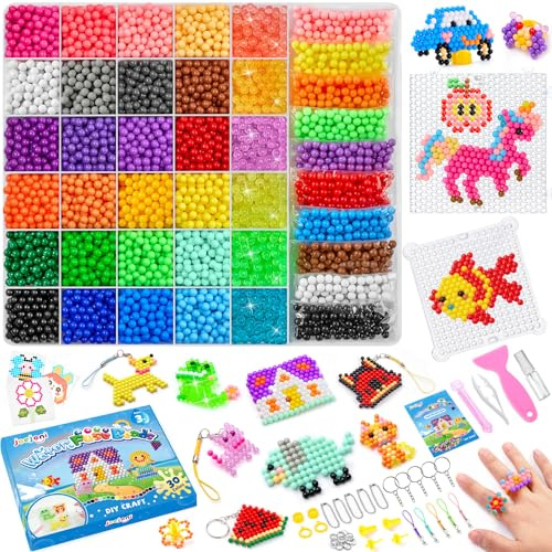 JOEJONI Set de Perles d'Eau Magiques - 30 Couleurs, 4000 Perles Pour Enfants - Jouets DIY