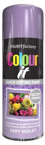 SDMAX Very Violet Spray Paint, Gloss Finish, Quick Drying, Long Lasting, Non-Cracking, Easy To Use, Lightweight And Portable, Interior And Exterior Use, 400ml (1PCS)