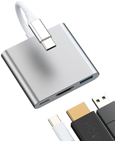 Adaptateur USB C vers HDMI USB 3.0 pour Apple IPhone16 15 Chargeur PC MacBook pour IPad Multiport Thunderbolt Type C Dock Accessoires Convertisseur DisplayPort TV AV écran Compatible avec Samsung