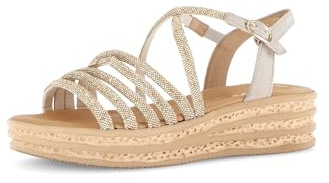 Gabor Damen Riemchensandalen, Frauen Sandalen,Freizeitschuhe,offene Schuhe,Strandschuhe,Sandaletten,Sommersandalen,Platino/Oak,38 EU / 5 UK
