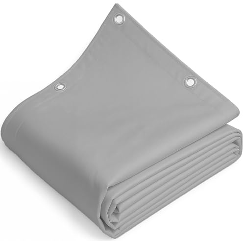 TELOMERITI® - Telo/Telone in PVC 650gr/mq con Occhielli in Alluminio, Rinforzato, tipo da camion, Impermeabile, Copritutto Da Esterno, Vari Colori, Made in Italy (Grigio, 2,5X4 Metri (10 MQ))