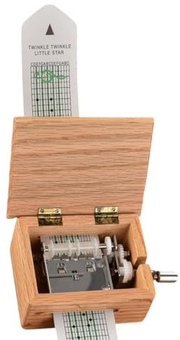 Kalttoy Boîte à musique en bois à 15 notes avec bandes de papier vierges pour personnaliser des mélodies