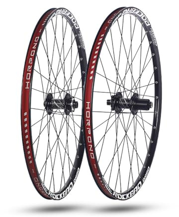 24/26/27.5/29'' Hjulsats Cykel Aluminiumlegering Fälgar Med Dubbla Väggar | Hjul Med Genomgående Axel Skivbromsnav För Kassett Med 7-11 Växlar(Schwarz,29in)
