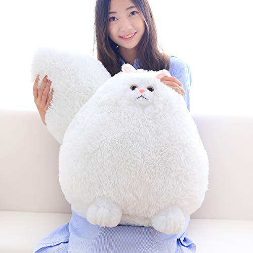 Winsterch Large Plush Cat Stuffed Animal - 20-Inch Soft White Teddy Toy for Kids, for Boys and Girls