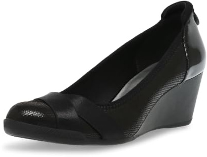 Anne Klein Women's Timeout Wedge Pump, Black, 3 UK